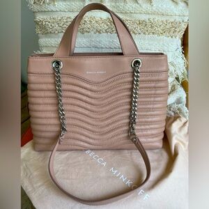 REBECCA MINKOFF M.A.B. Quilted Satchel Doe Leather Purse